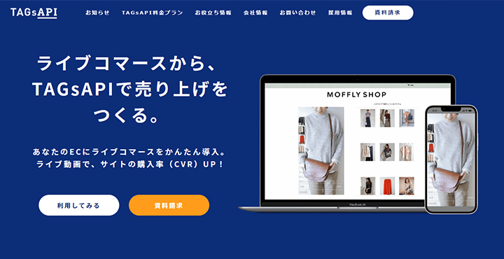 TAGsAPIのトップ画像