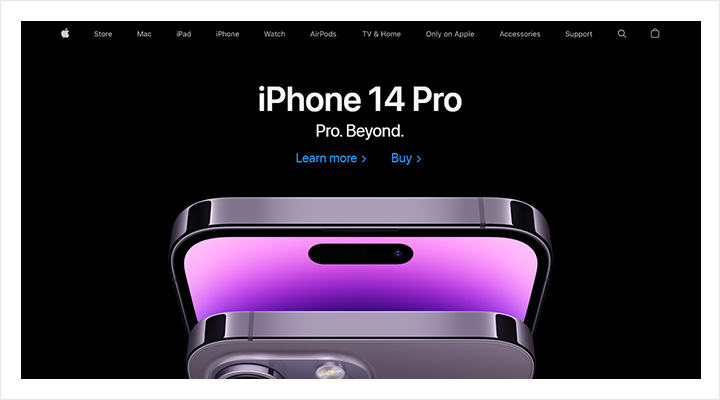 Appleのサイトトップ画像